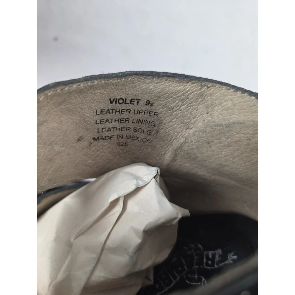 New Freebird By Steven Women Violet Black Leather Sandals Size US 9.5